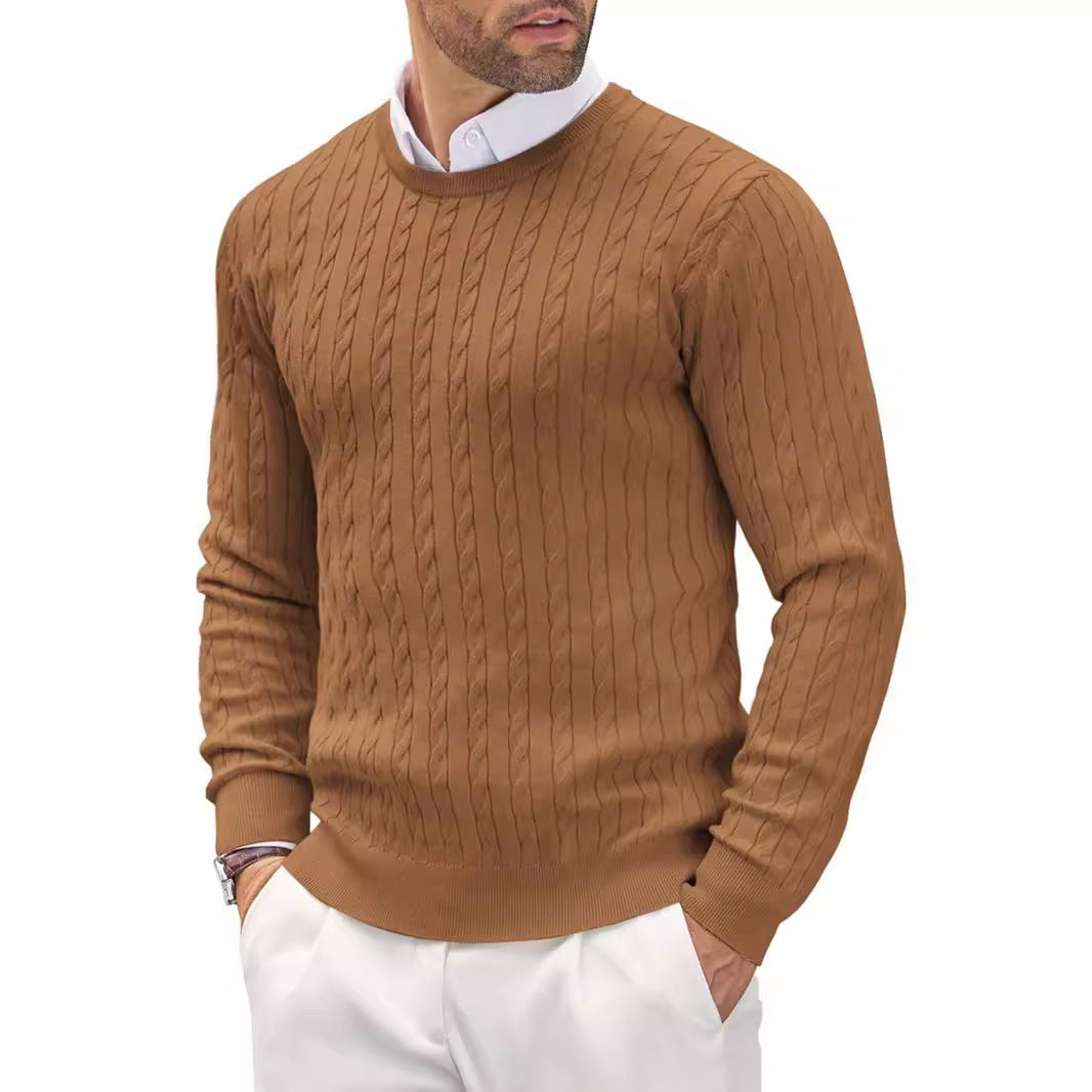 Men's Knit Sweater | Strukturierter Zopfstrick & Slim Fit | Stilvoll & Komfortabel