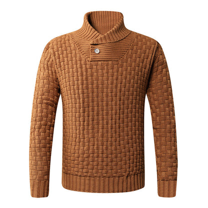 Men's Knit Sweater | Moderner Schalkragen & Knopfdetails | Stilvoll & Komfortabel