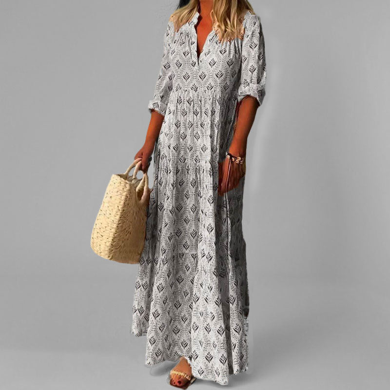Damen Maxikleid aus Baumwolle – Luftig, Vintage-Stil & Komfortabel