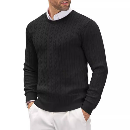 Men's Knit Sweater | Strukturierter Zopfstrick & Slim Fit | Stilvoll & Komfortabel