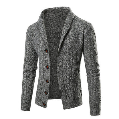 Herren Strickcardigan | Modernes Zopfmuster & Aufgesetzte Taschen für Stil & Komfort