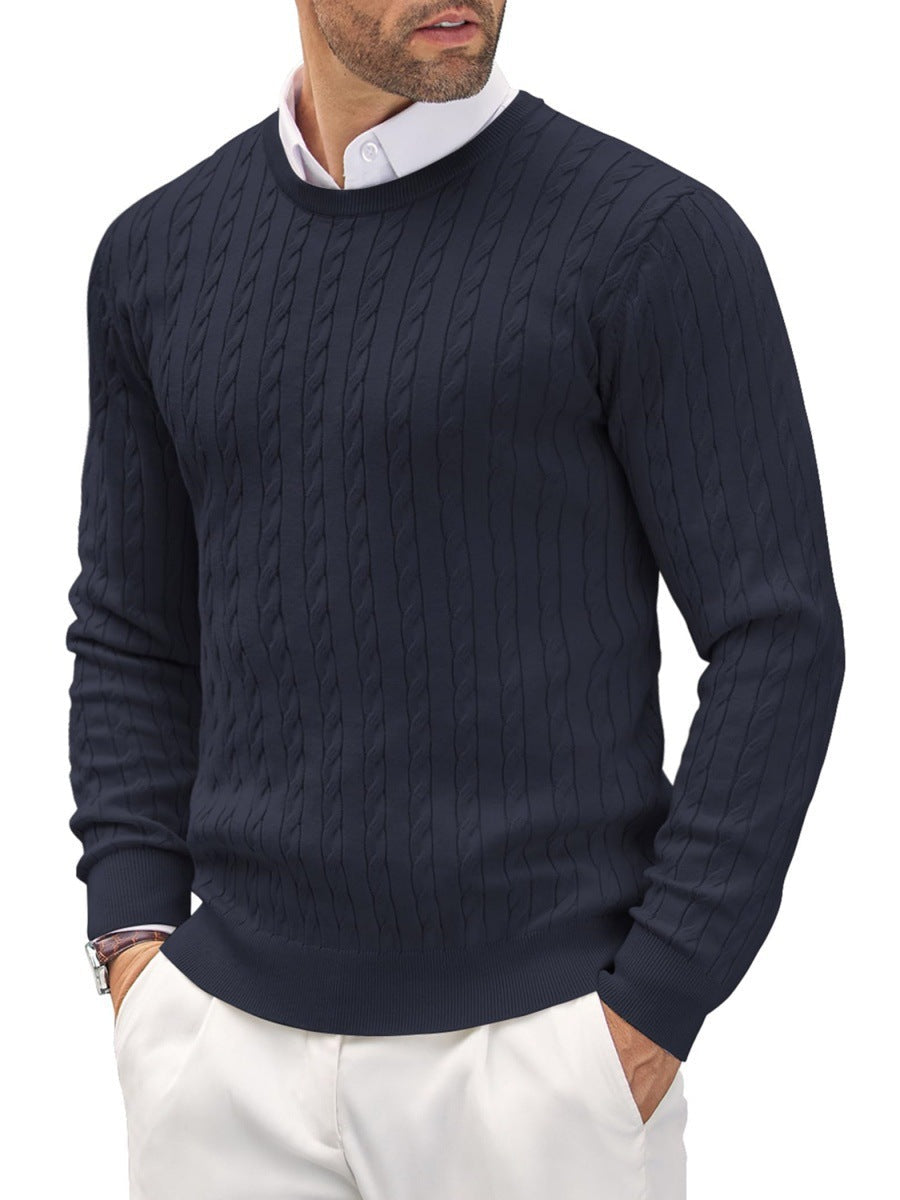 Men's Knit Sweater | Strukturierter Zopfstrick & Slim Fit | Stilvoll & Komfortabel