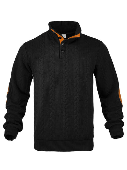 Strickpullover Herren | Hoher Kragen mit Muster für stilvollen Look