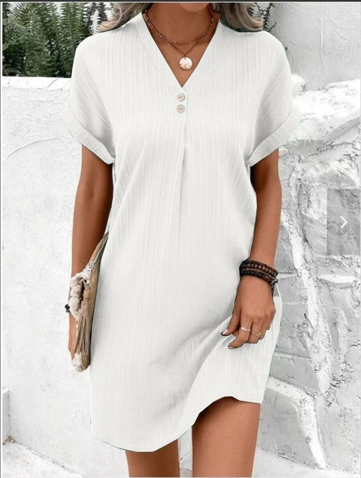 Leichtes Sommerkleid mit V-Ausschnitt – Lässig, Feminin & Alltagstauglich