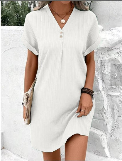 Leichtes Sommerkleid mit V-Ausschnitt – Lässig, Feminin & Alltagstauglich