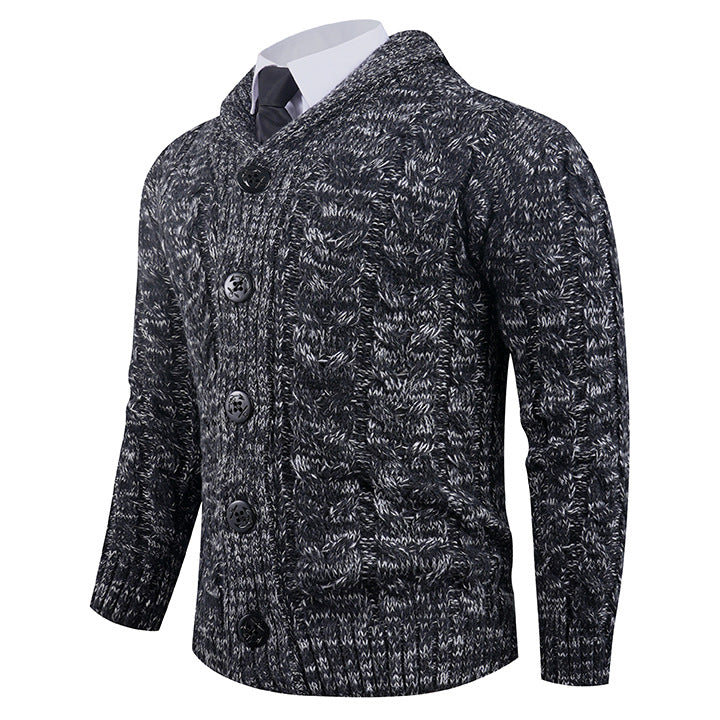 Herren Strickcardigan | Zopfmuster & Eleganter Schalkragen für Stil & Komfort