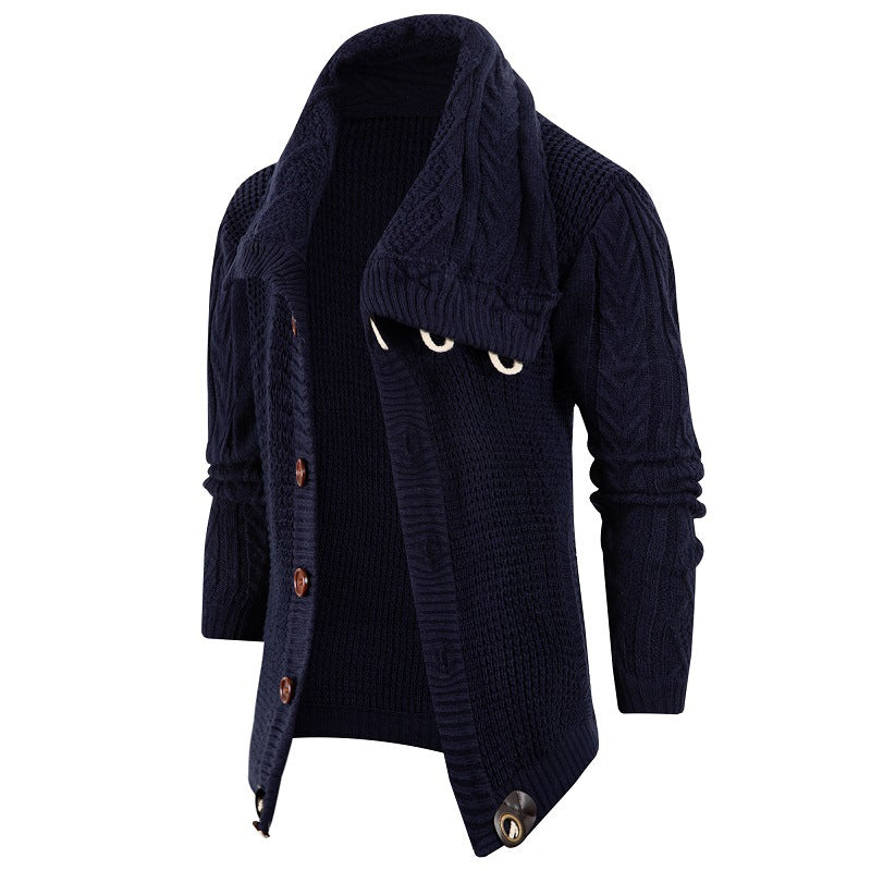 Herren Strickcardigan | Schalkragen & Große Holzknöpfe für Stil & Komfort