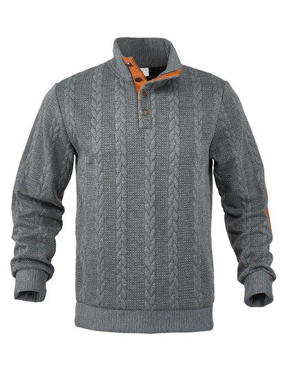 Strickpullover Herren | Hoher Kragen mit Muster für stilvollen Look