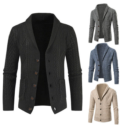 Herren Strickcardigan | Modernes Zopfmuster & Aufgesetzte Taschen für Stil & Komfort