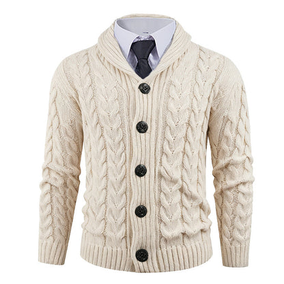 Herren Strickcardigan | Zopfmuster & Eleganter Schalkragen für Stil & Komfort