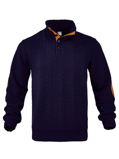 Strickpullover Herren | Hoher Kragen mit Muster für stilvollen Look