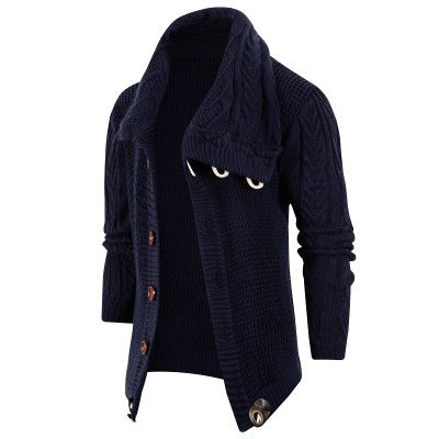 Herren Strickcardigan | Schalkragen & Große Holzknöpfe für Stil & Komfort