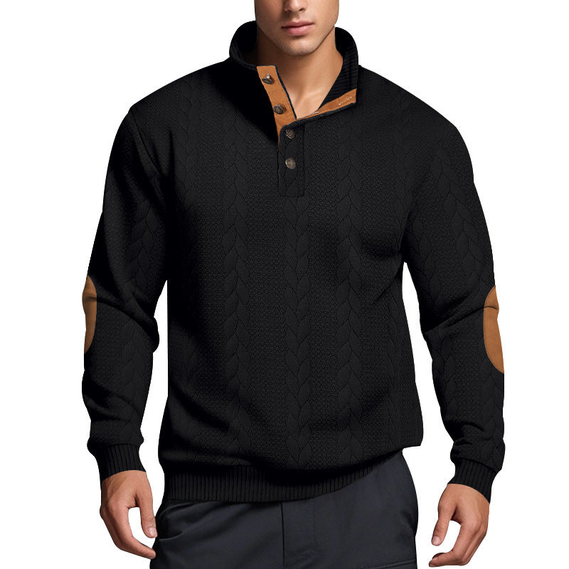 Strickpullover Herren | Hoher Kragen mit Muster für stilvollen Look
