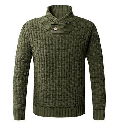 Men's Knit Sweater | Moderner Schalkragen & Knopfdetails | Stilvoll & Komfortabel