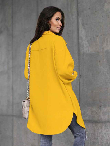 Diorra | Damen Übergangsjacke mit Reverskragen und Knopfleiste im Longshirt-Stil