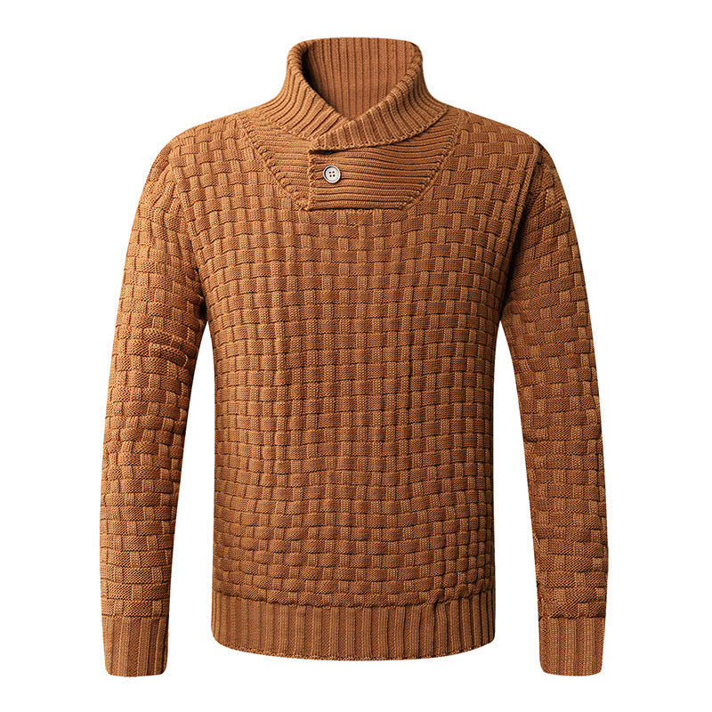 Men's Knit Sweater | Moderner Schalkragen & Knopfdetails | Stilvoll & Komfortabel