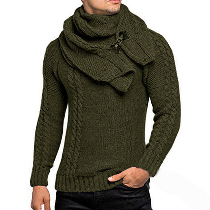 Herren Strickpullover mit Schal | Warm, Stilvoll und Komfortabel für Kühle Tage