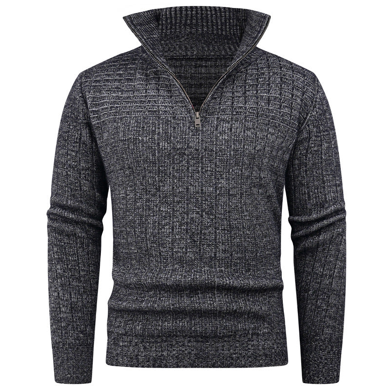 Men's Knit Sweater | Moderner Reißverschluss & Rippstruktur | Stilvoll & Bequem