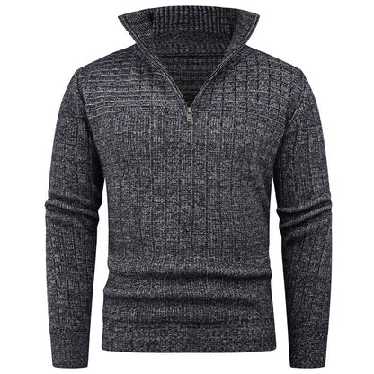 Men's Knit Sweater | Moderner Reißverschluss & Rippstruktur | Stilvoll & Bequem