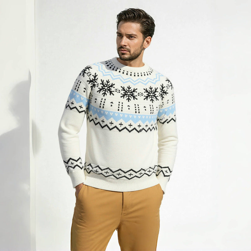 Herren Strickpullover | Rundhals & Stylisches Wintermuster für Komfort & Eleganz