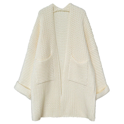 Damen Longcardigan | Praktische Taschen & Modisches Zopfmuster | Stilvoll & Bequem