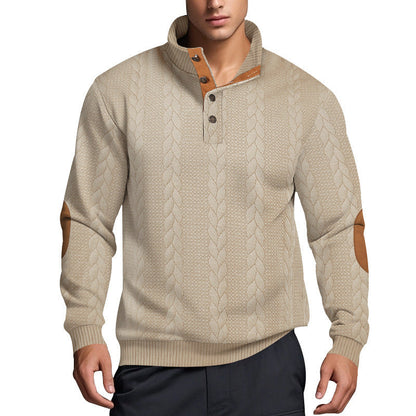 Strickpullover Herren | Hoher Kragen mit Muster für stilvollen Look
