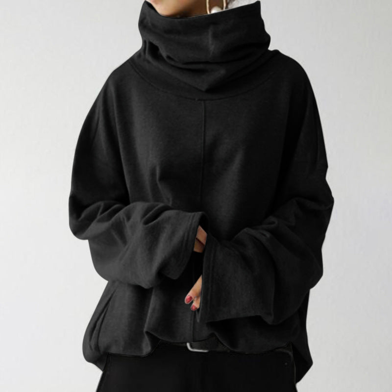 Damen Oversize Sweatshirt mit hohem Kragen | Warm & Lässig