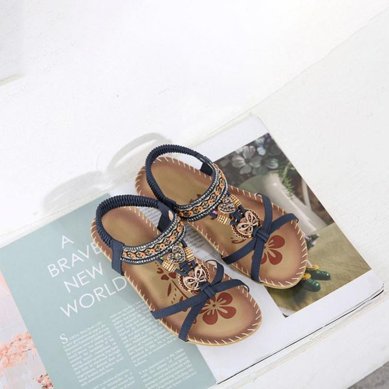 Hester | Sommerliche Boho Damen Sandalen mit Elastikriemen & Slip-On Komfort – Ideal für Strand & Alltag