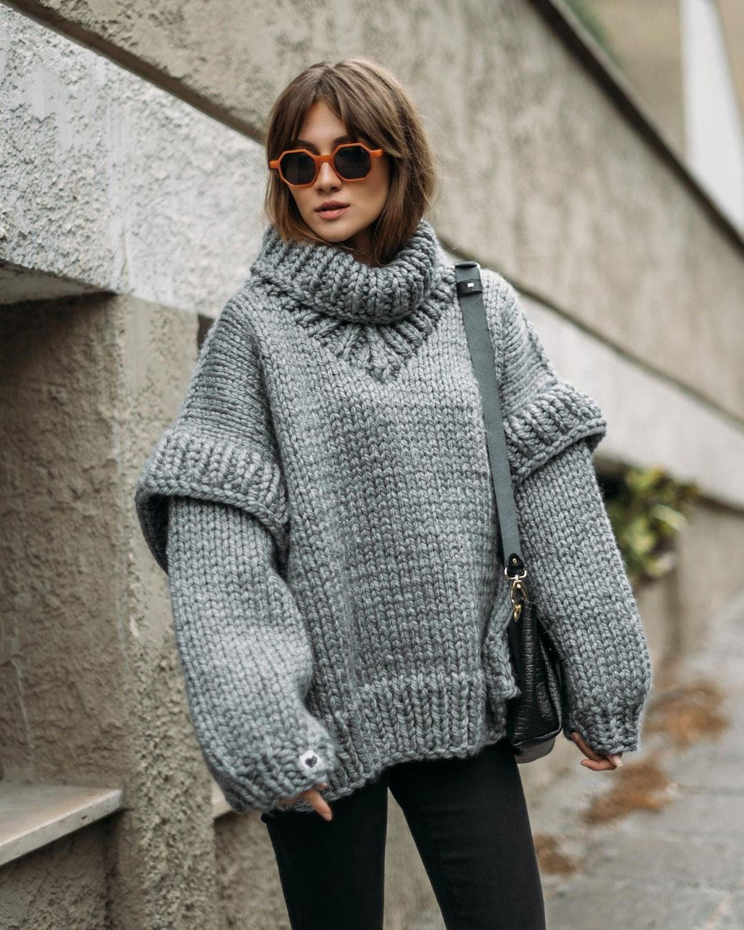 Zahrielle | Damen Rollkragenpullover im Chunky Knit Look, Warm & Klassisch