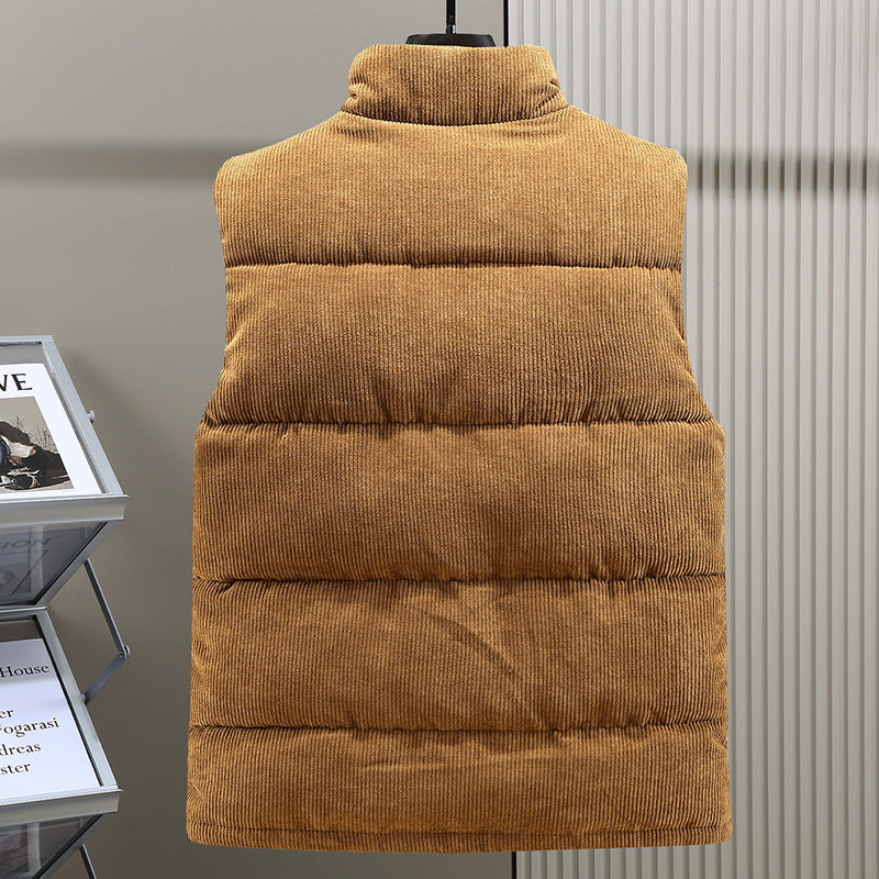 Gareth | Herren Cordweste mit Stehkragen & Wattierung, Stylisch & Warm