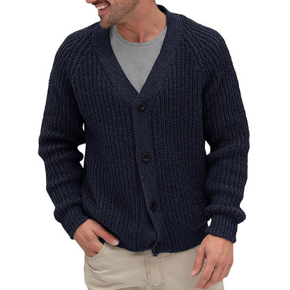 Herren Strickjacke | Grobe Maschenstruktur & Elegante Knöpfe | Zeitlos & Komfortabel