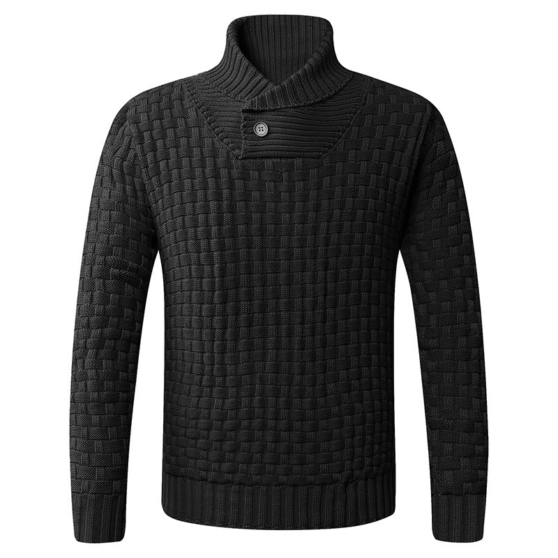 Men's Knit Sweater | Moderner Schalkragen & Knopfdetails | Stilvoll & Komfortabel