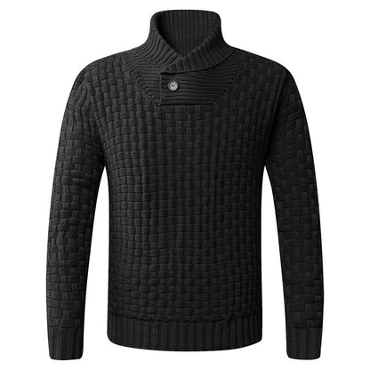 Men's Knit Sweater | Moderner Schalkragen & Knopfdetails | Stilvoll & Komfortabel