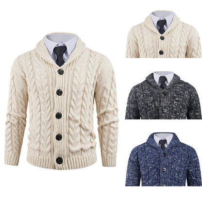 Herren Strickcardigan | Zopfmuster & Eleganter Schalkragen für Stil & Komfort