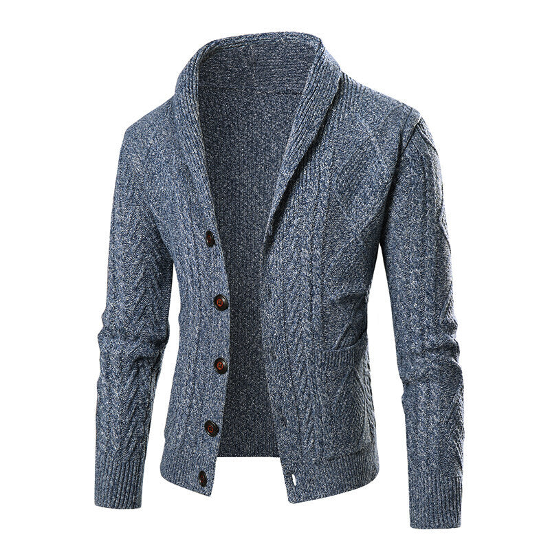 Herren Strickcardigan | Modernes Zopfmuster & Aufgesetzte Taschen für Stil & Komfort