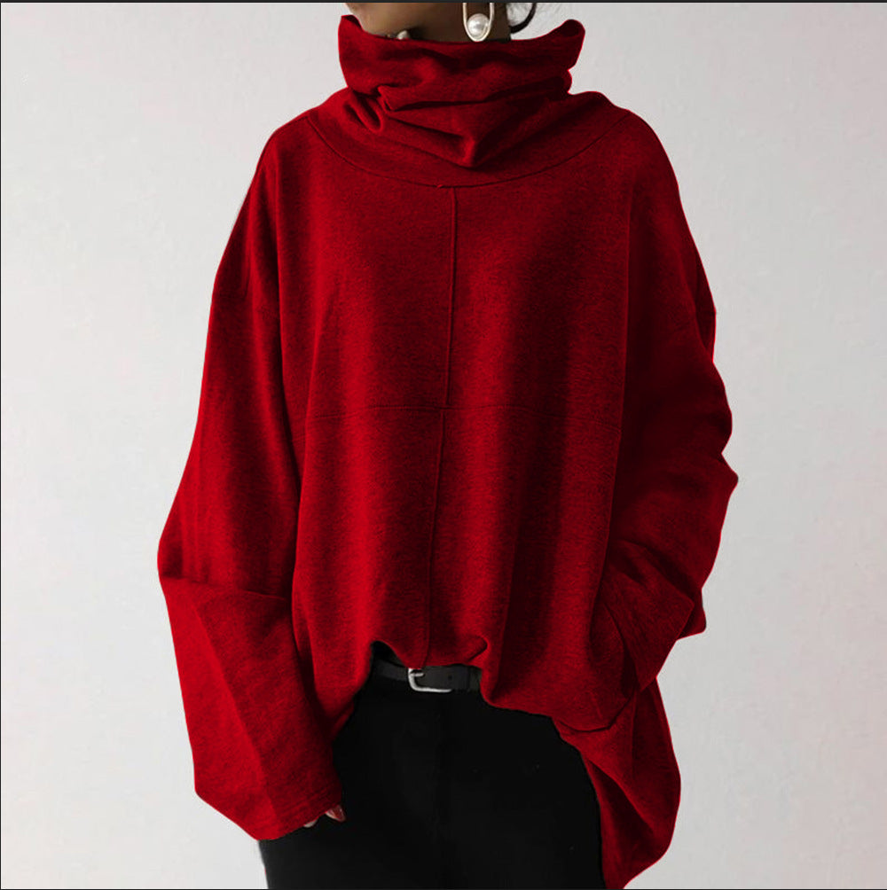 Damen Oversize Sweatshirt mit hohem Kragen | Warm & Lässig