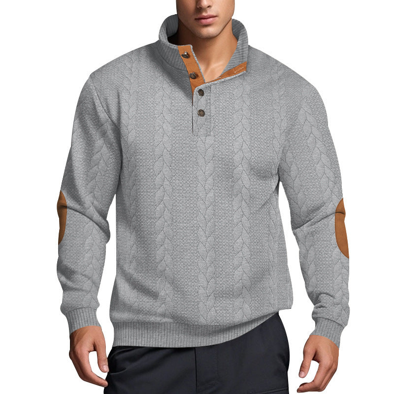 Strickpullover Herren | Hoher Kragen mit Muster für stilvollen Look