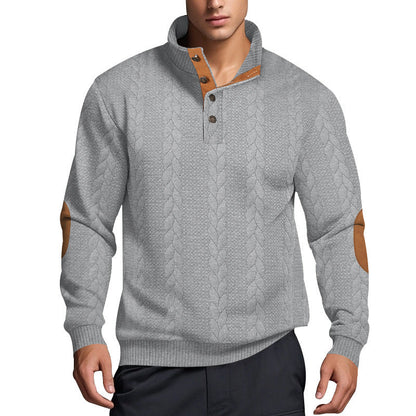 Strickpullover Herren | Hoher Kragen mit Muster für stilvollen Look
