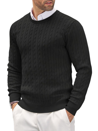 Men's Knit Sweater | Strukturierter Zopfstrick & Slim Fit | Stilvoll & Komfortabel
