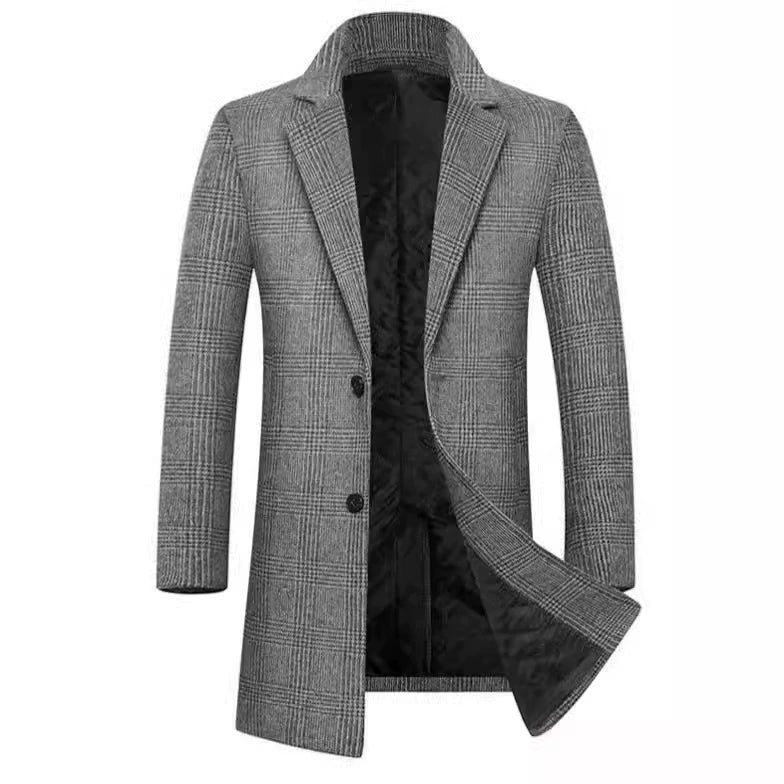 Orlando | Herren Overcoat Regular Fit aus Wollmix mit Karo-Muster & Steppfutter