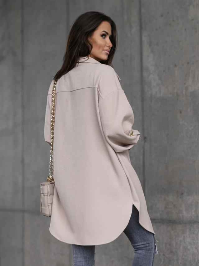 Diorra | Damen Übergangsjacke mit Reverskragen und Knopfleiste im Longshirt-Stil