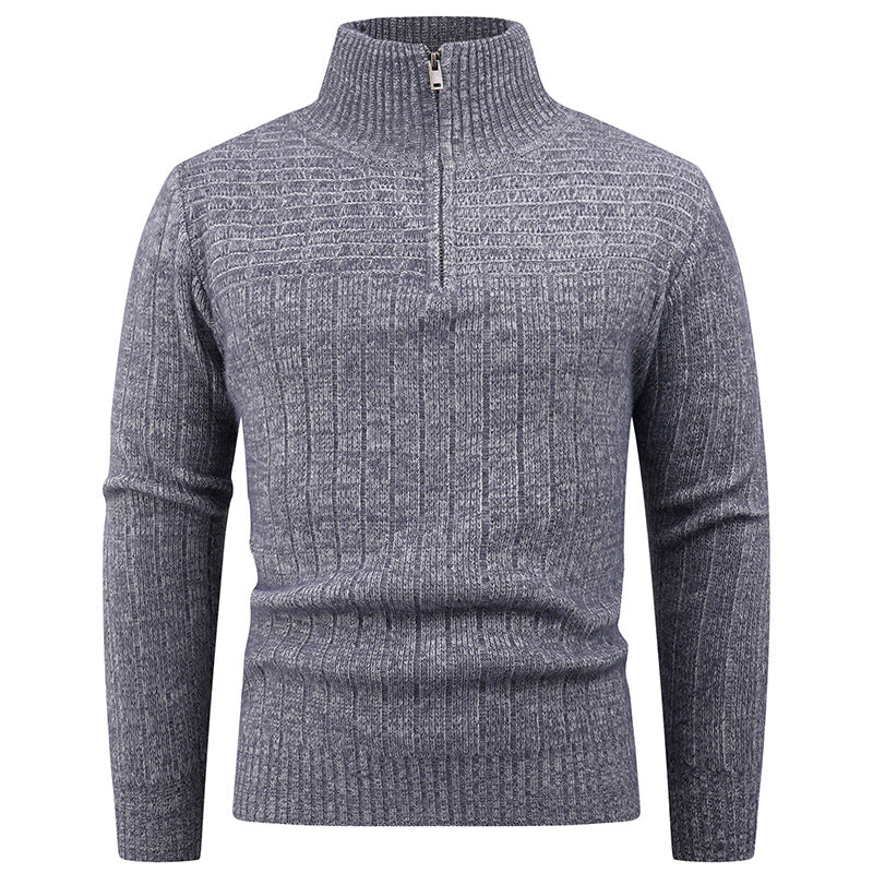 Men's Knit Sweater | Moderner Reißverschluss & Rippstruktur | Stilvoll & Bequem