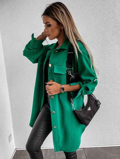 Diorra | Damen Übergangsjacke mit Reverskragen und Knopfleiste im Longshirt-Stil