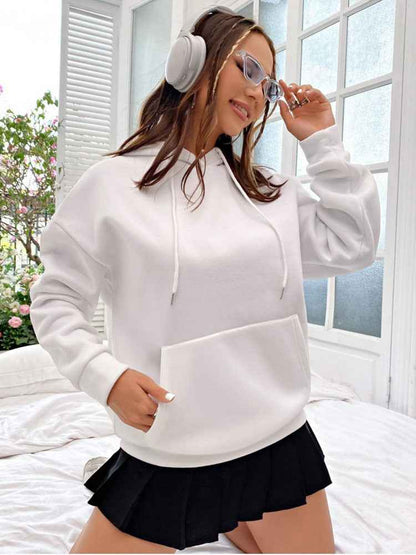 Delarose | Damen Hoodie mit Kordelzug, Kängurutasche & „Love Yourself“ Rückenprint