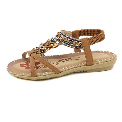 Hester | Sommerliche Boho Damen Sandalen mit Elastikriemen & Slip-On Komfort – Ideal für Strand & Alltag