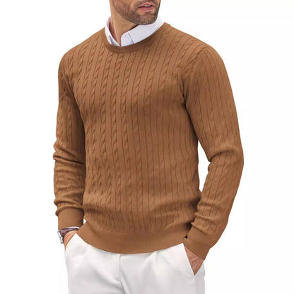 Men's Knit Sweater | Strukturierter Zopfstrick & Slim Fit | Stilvoll & Komfortabel