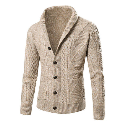 Herren Strickcardigan | Modernes Zopfmuster & Aufgesetzte Taschen für Stil & Komfort