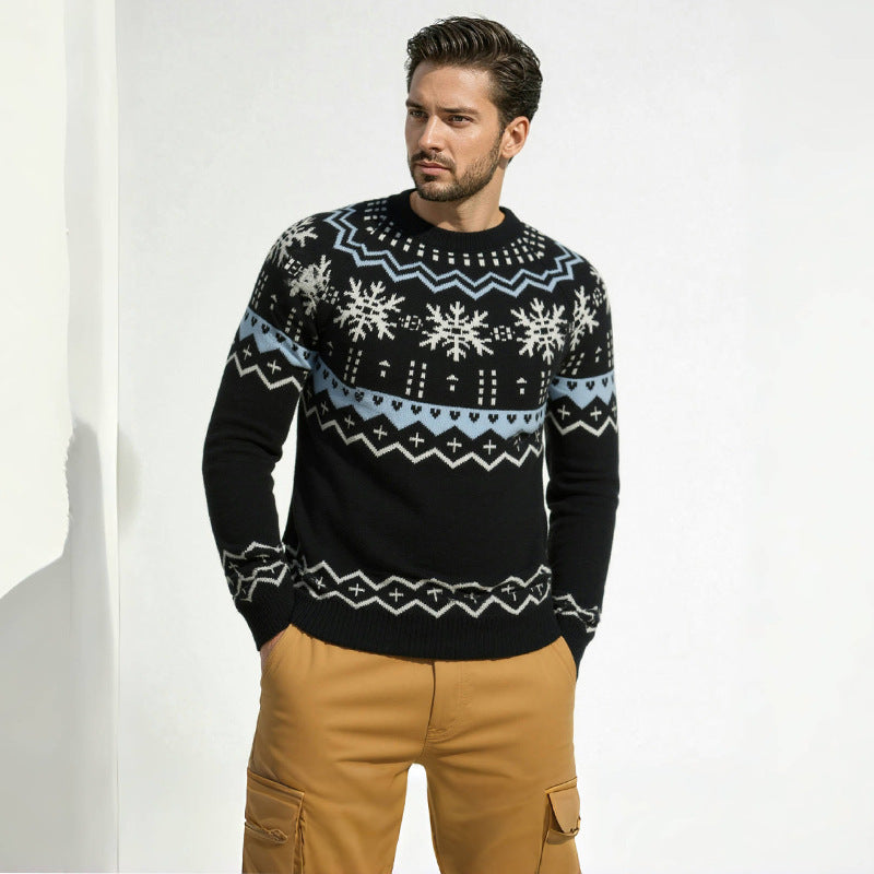 Herren Strickpullover | Rundhals & Stylisches Wintermuster für Komfort & Eleganz