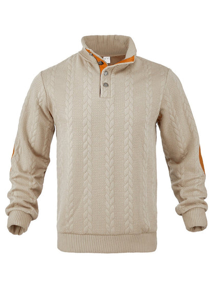Strickpullover Herren | Hoher Kragen mit Muster für stilvollen Look