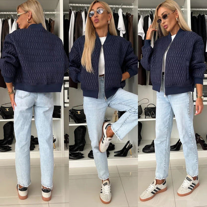 Cleora | Damen Stepp Bomberjacke leicht mit Reißverschluss